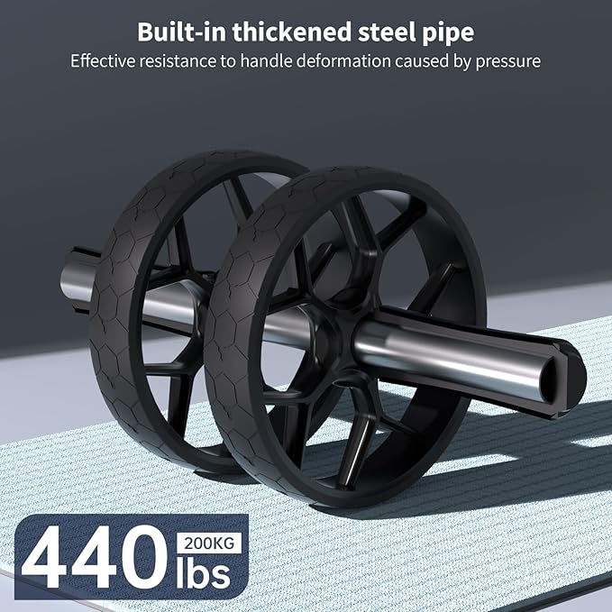 Ally Peaks Ab Roller Wheel with Adjustable Resistance，Automatic Rebound Abs & Core Workout Equipment for Beginners，All Levels & Post-Exhaustion Detachable Strength Training with Knee Pad.Ab wheel roller for men women