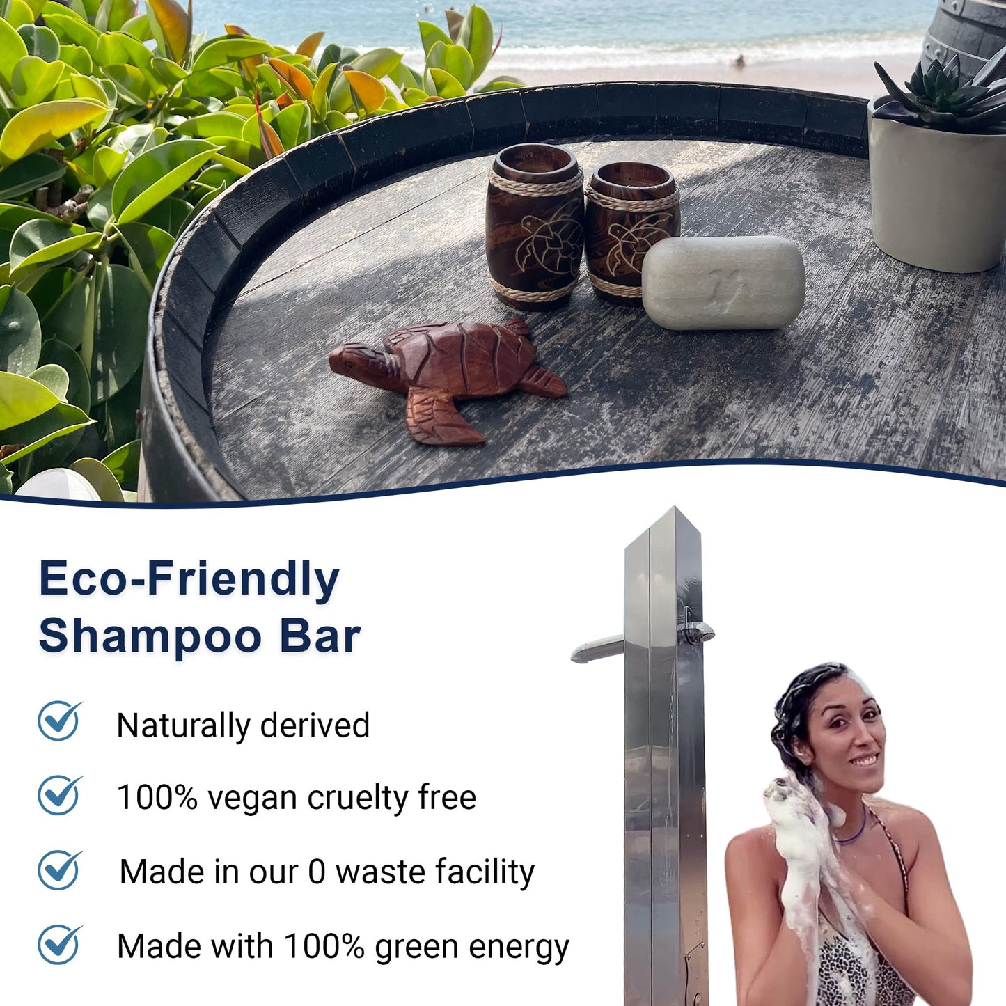 Pacific Spirit Shampoo Bar for Curly & Wavy hair with Coconut Moisturizing and Conditioning - 2 in 1 - Tropical Scent, 3.53 Oz.