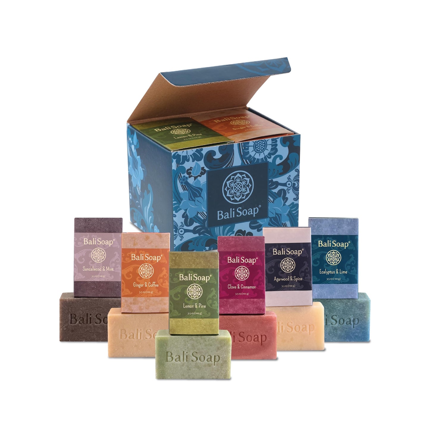 Bali Soap 6-Pack Handmade in Bali, Natural Cold Processed Bar Soap for Daily Use with Plant-Based Oils, Purifying & Refreshing, Vegan