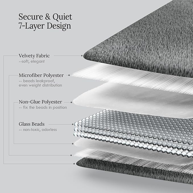 Kaisa Weighted Blanket for Adults (10 lbs, 60" x 78"), Soft Heavy Blanket Machine Washable, Queen Size Weighted Blankets with Glass Beads for Stress Relief and Sleep Promotion,Grey