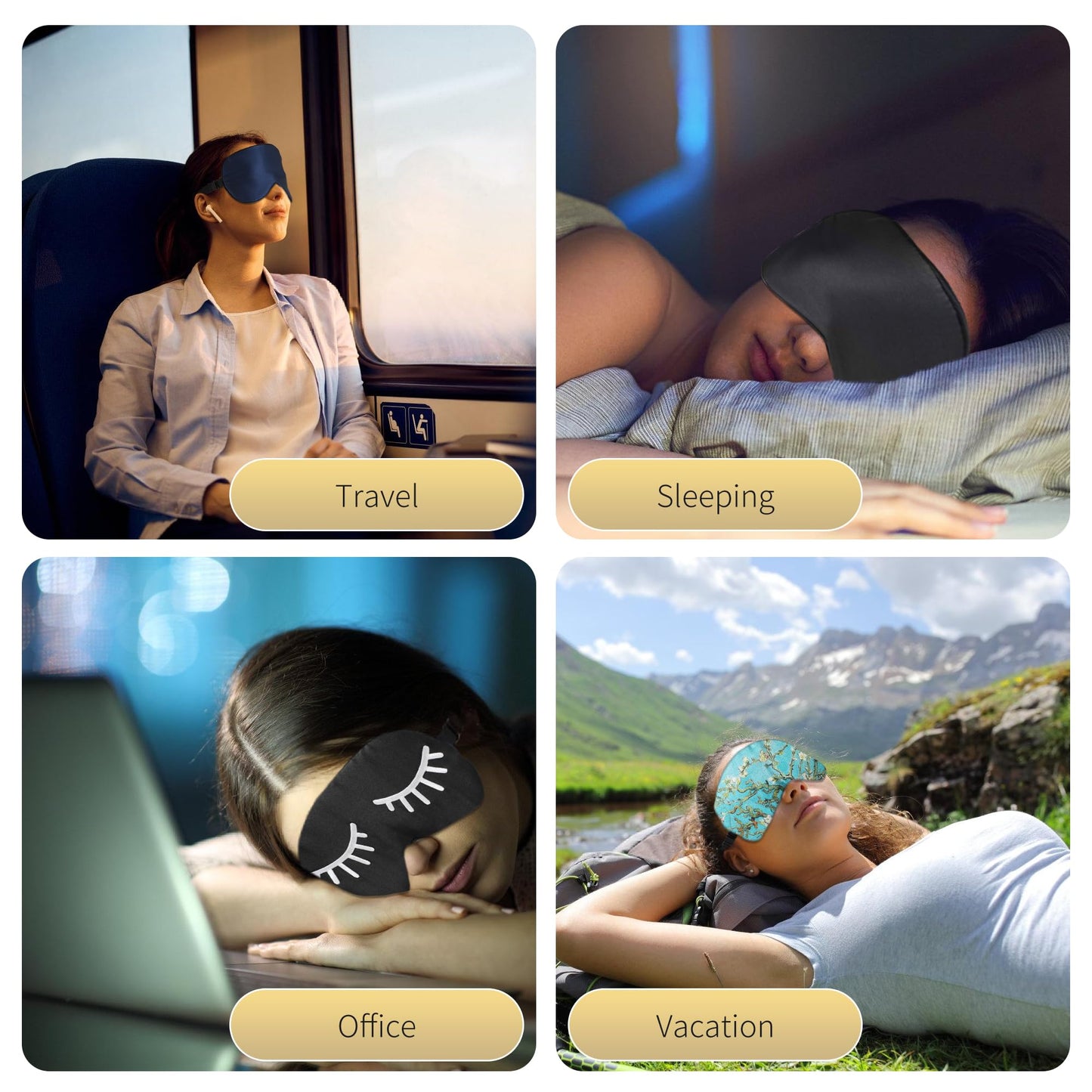 ZIMASILK 2 Pack 100% Natural Silk Sleep Mask, Adjustable Super-Smooth Soft Eye Mask for Sleep, Multiple Color Options (Navy Blue + Pink)