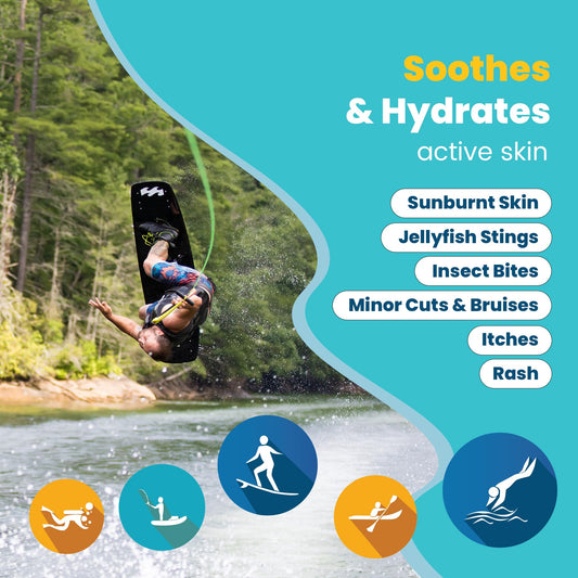 STREAM 2 SEA Sun & Sting Aloe Soothing Gel for Face & Body, Organic Aloe Vera Gel for Sunburn Relief, Travel Size Aloe Vera Gel for Skin, Natural After Sun Care, Pure Aloe After Sun Gel, 2.5 Fl oz