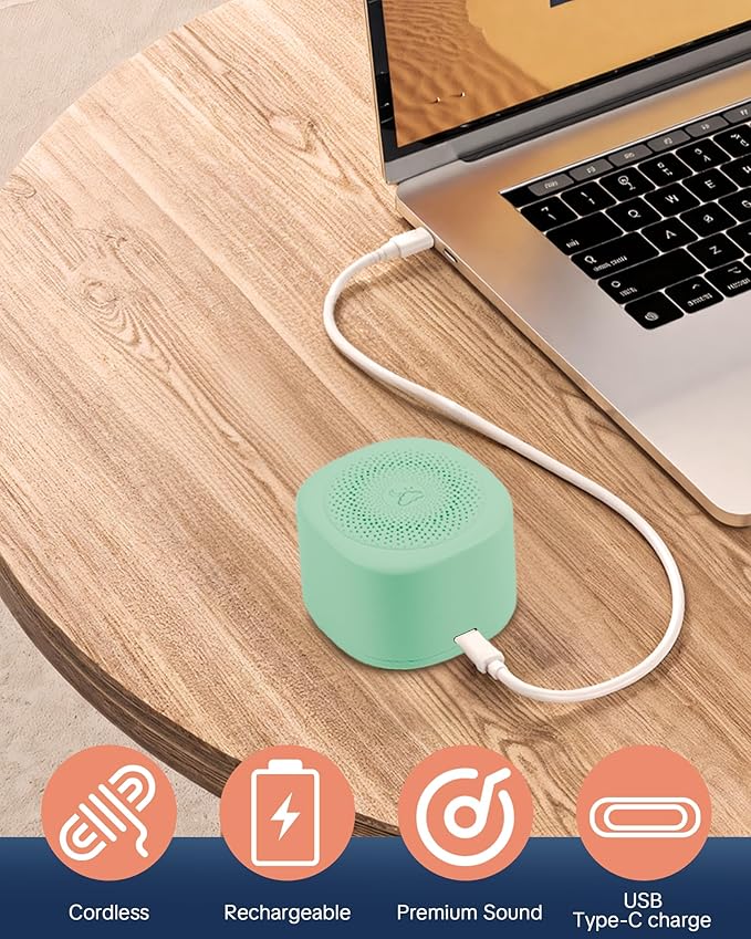 Travel White Noise Sound Machine 20 Sounds, Portable Sound Machine for Adults Sleep, Mini Sleep Aid with Adjustable Volume, 3 Timers, Colorful Night Light, Rechargeable for Baby, Home, Registry Gift