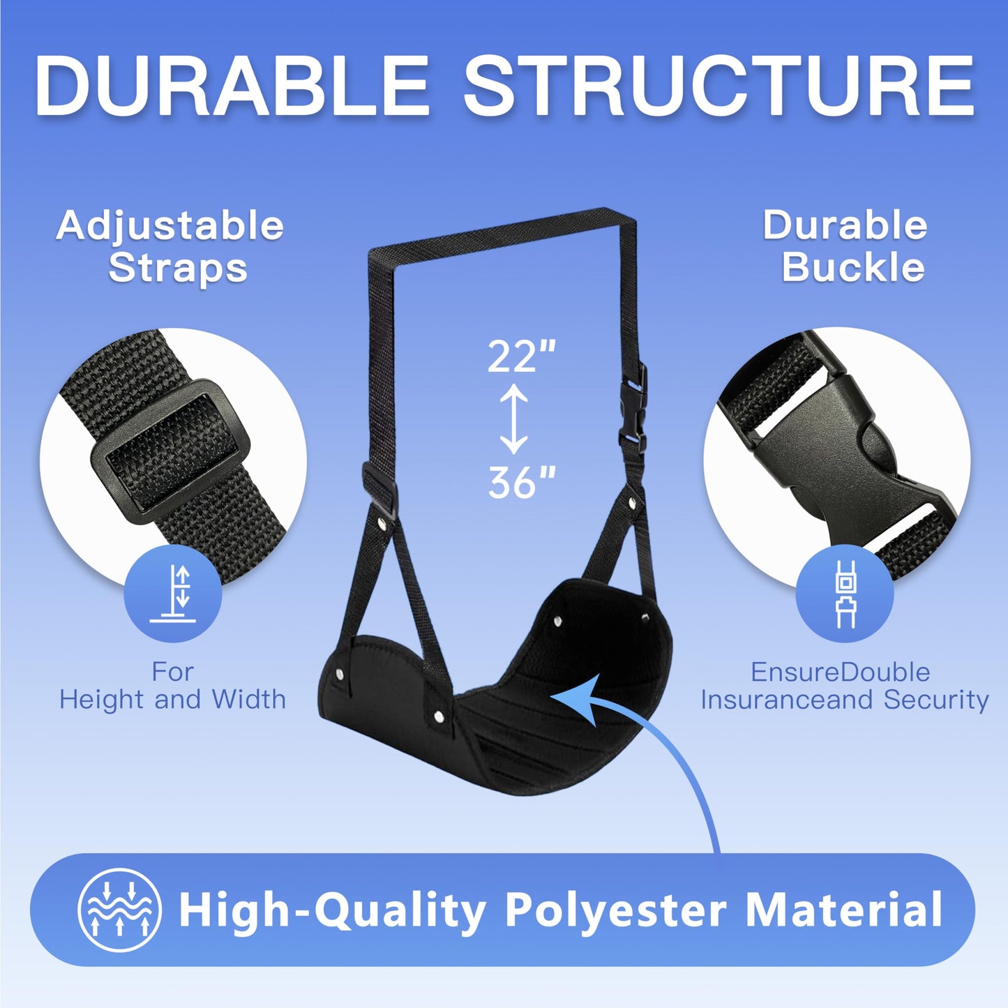 2-Pack Airplane Travel Footrest Hammock - Perfect Airplane Foot Hammock to Relax Your Feet - Travel Essentials Comfy Foot Hanger Plane Footrest for Long Trip