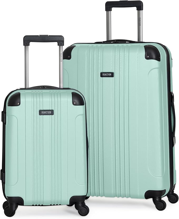 Kenneth Cole REACTION Out of Bounds Lightweight Hardshell 4-Wheel Spinner Luggage, Mint Blue, 2-Piece Set (20" & 28")