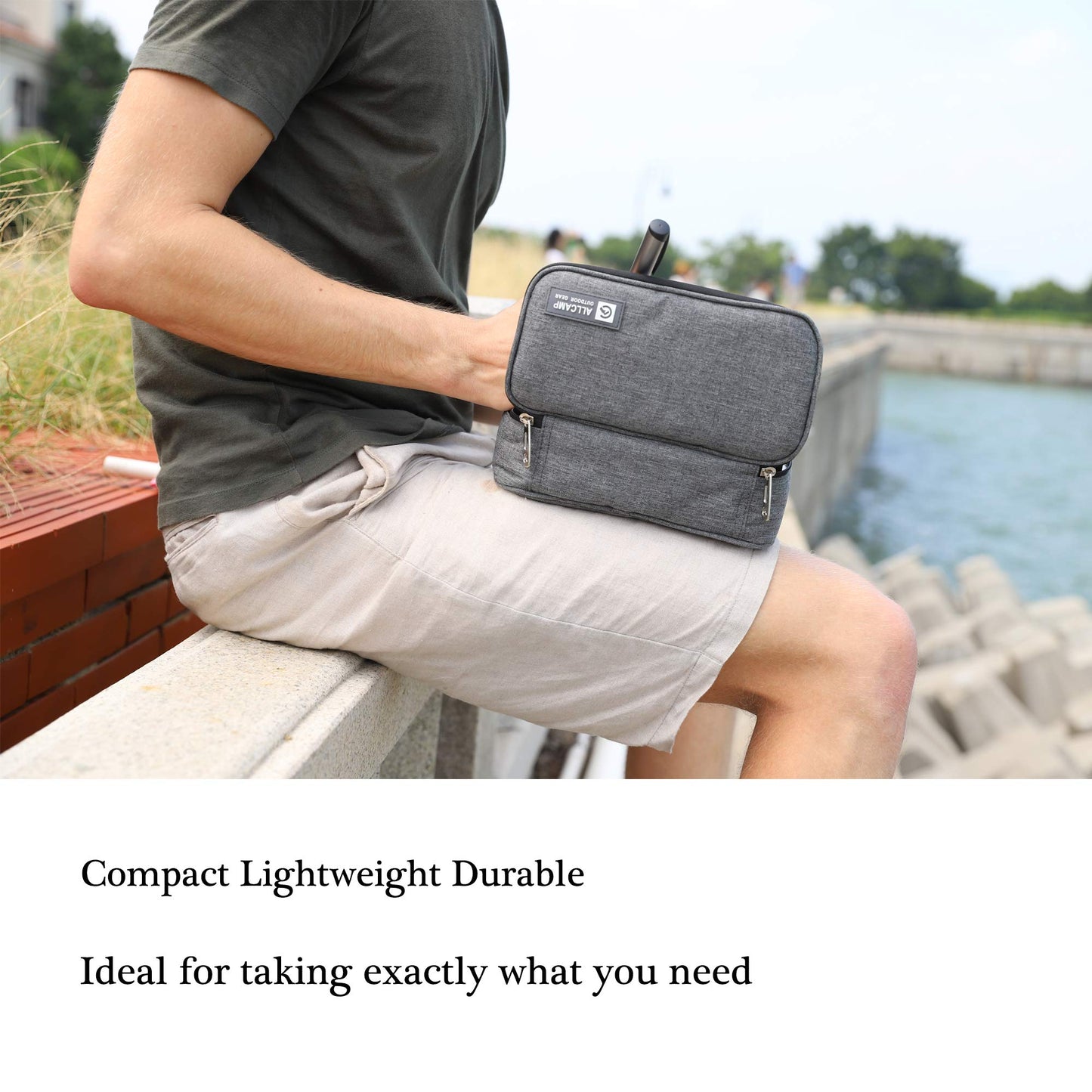 ALLCAMP Insulin Cooler Travel Case Diabetic Medication Cooler with 4 Ice Pack - Medical Cooler Bag Portable and Reusable Grey (9x 4.72x 3.14 inches)