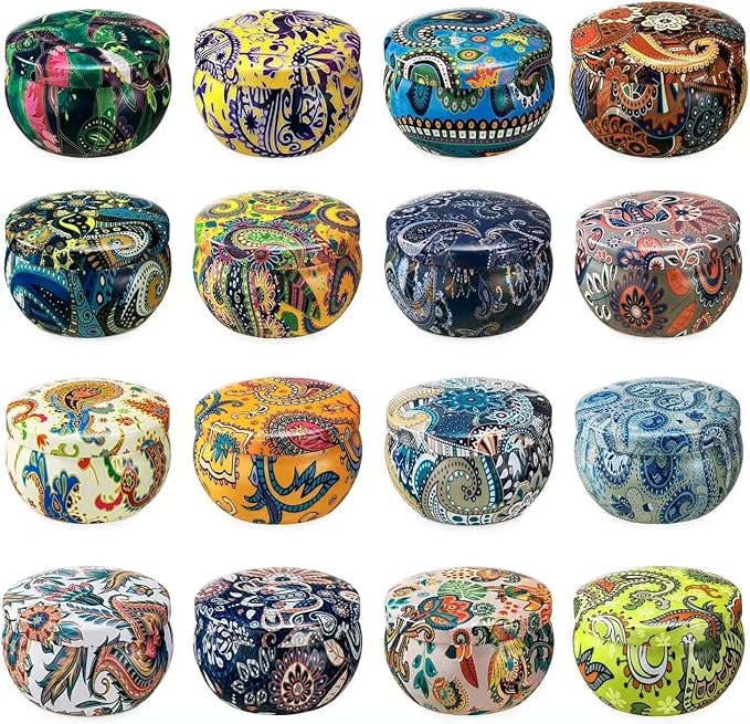 16 Scented Candles Gift,Natural Soy Wax Aromatherapy Candles,Small Portable Tin Candles Set for Mom,Women,Teachers, Colleagues and Friends,2.5 OZ.