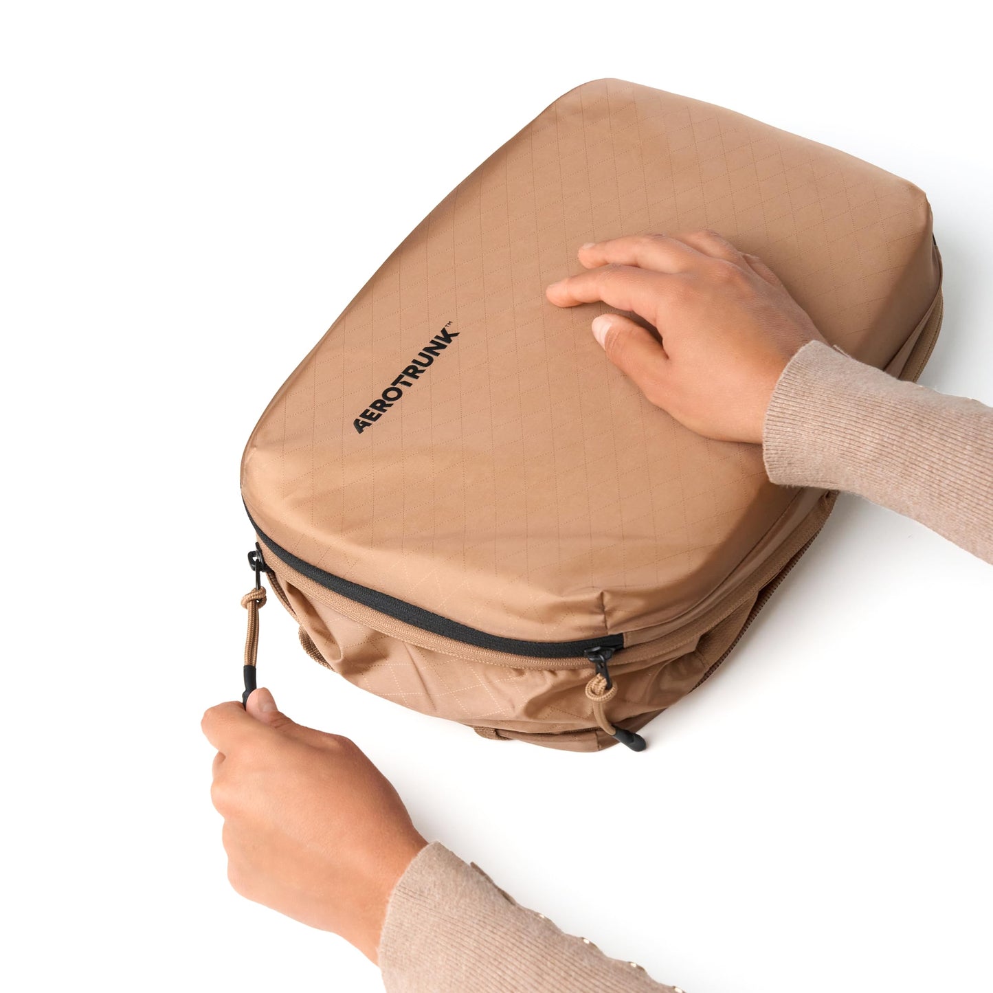 Aerotrunk Ultralight Compression Packing Cubes - Lightweight Travel Organizers for Suitcases and Luggage (6-Pack, Mocha)