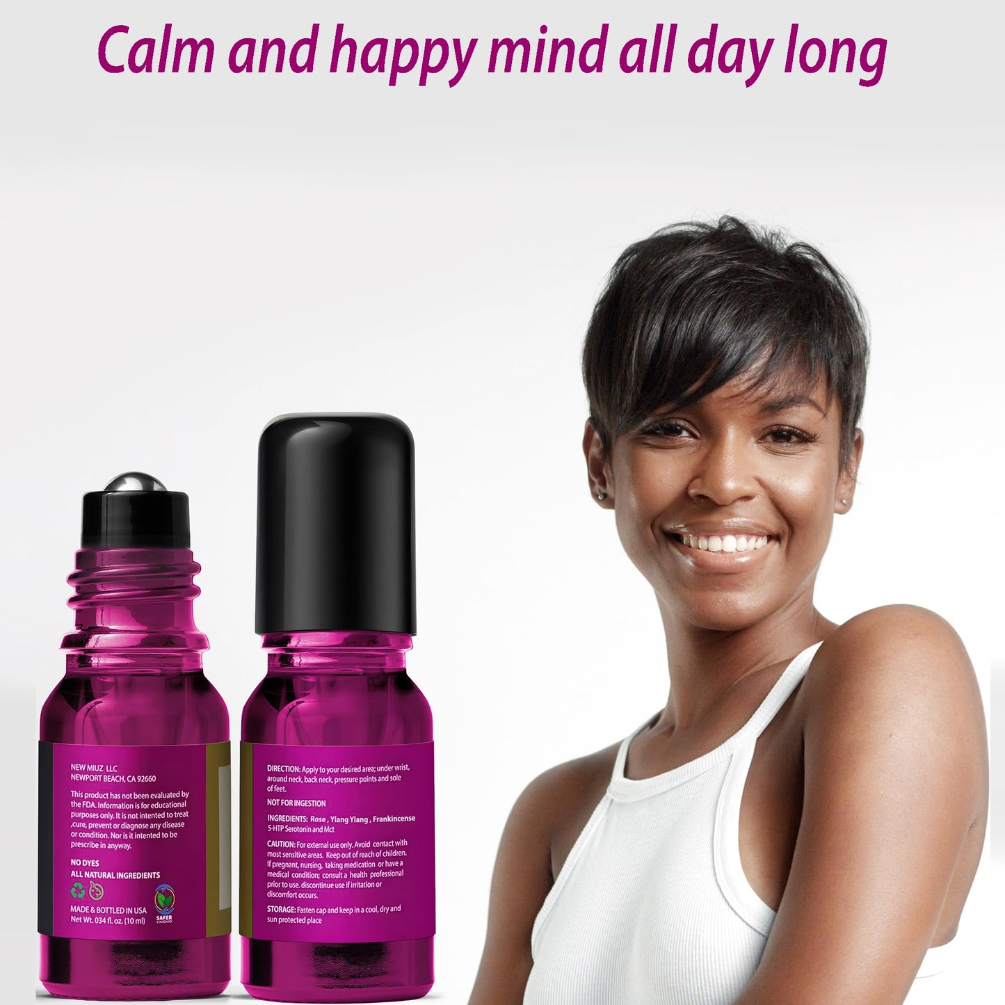 Chill Out Calming Roll On Essential Oil Blend Stress Relief Rose Ylang Ylang & Frankincense Relaxation Calm Aromatherapy Gift for Women Perfect Stocking Stuffers