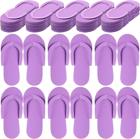 JenPen 60 Pairs Disposable Pedicure Slippers Foam Flip Flops Disposable Flip Flops Multi Color Foldable Pedicure Slippers for Guests Salon Spa Hotel Women