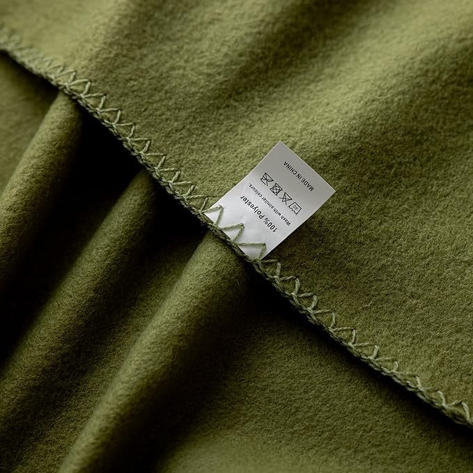 CAI TENG Fleece Throw Blankets Lightweight Warm Soft Cozy Dog Blanket Bulk 6 Pack Fleece Blanket Solid for Home, Bed, Sofa, Dorm, Office, Gifts, Outdoor Olive Green 50 x 60 inch
