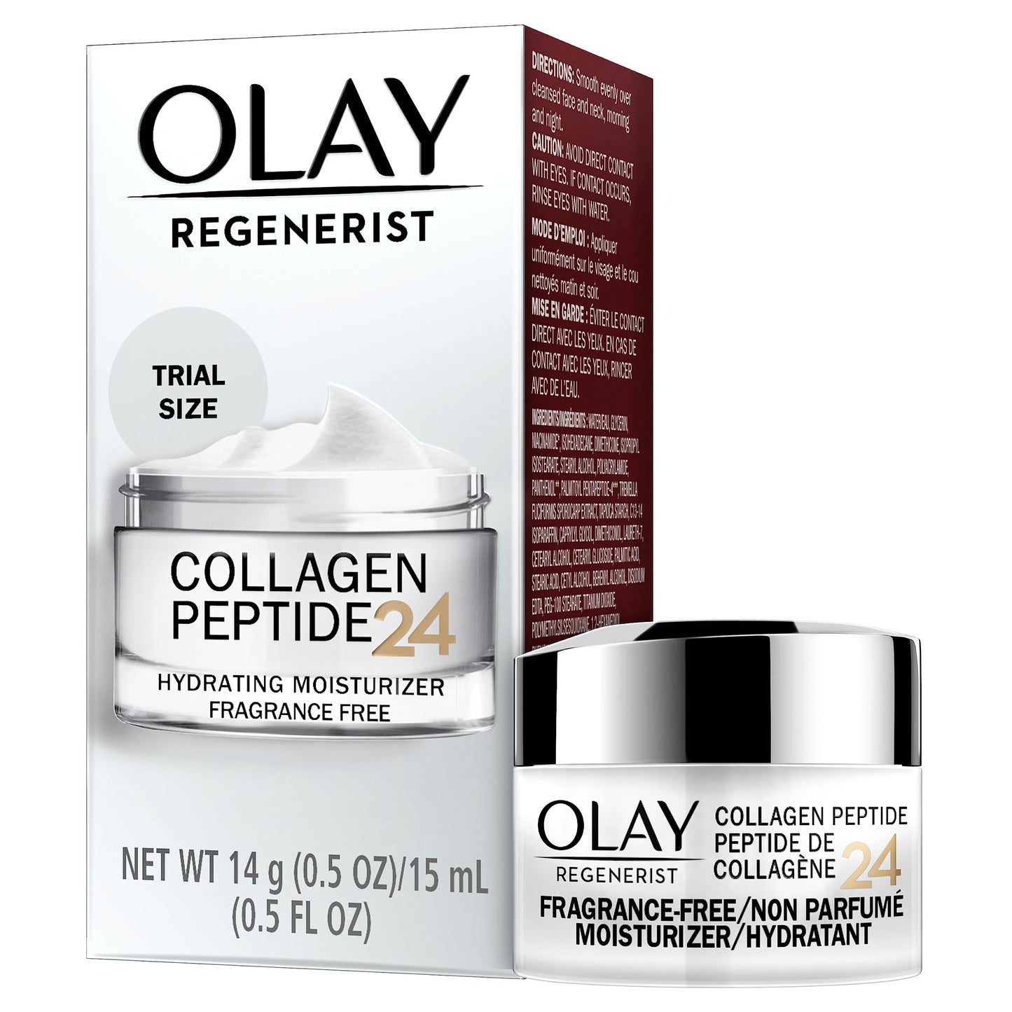Olay Regenerist Collagen Peptide 24 Face Moisturizer, Trial Size, 0.5 oz