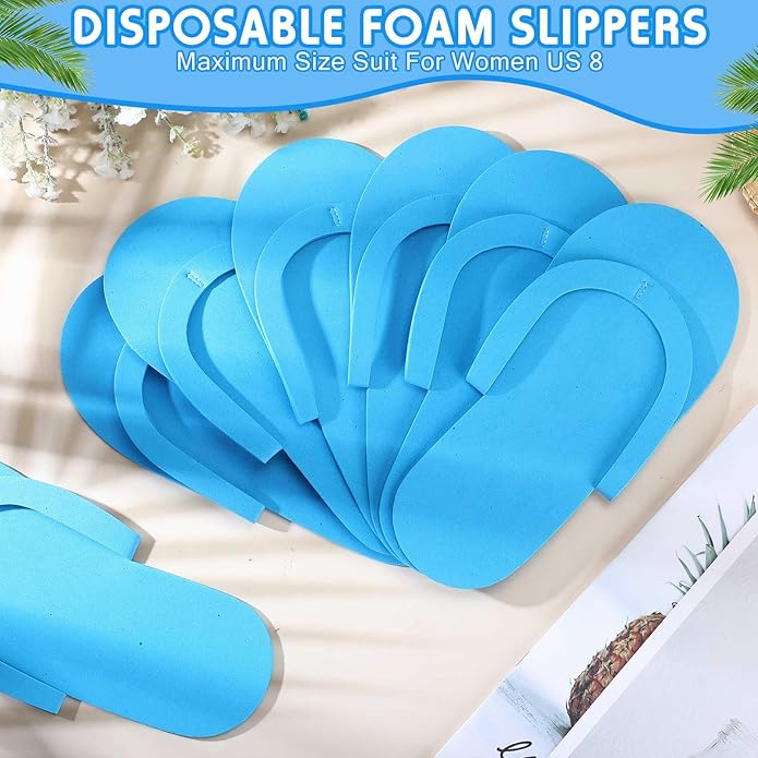 JenPen 60 Pairs Disposable Pedicure Slippers Foam Flip Flops Disposable Flip Flops Multi Color Foldable Pedicure Slippers for Guests Salon Spa Hotel Women