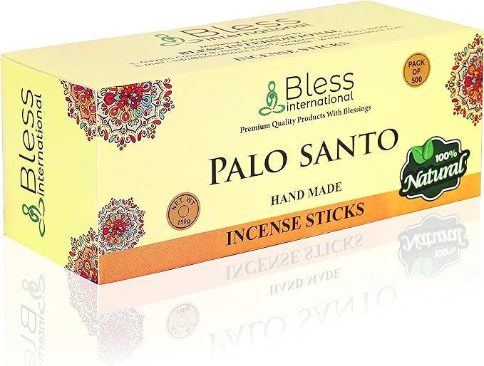 Bless-Palo-Santo 100%-Natural-Handmade-Hand-Dipped-Incense-Sticks Organic-Chemicals-Charcoal-Free Purification-Relaxation-Positivity-Yoga-Meditation Best-Woods-Scent (500 Sticks (26 OZ))