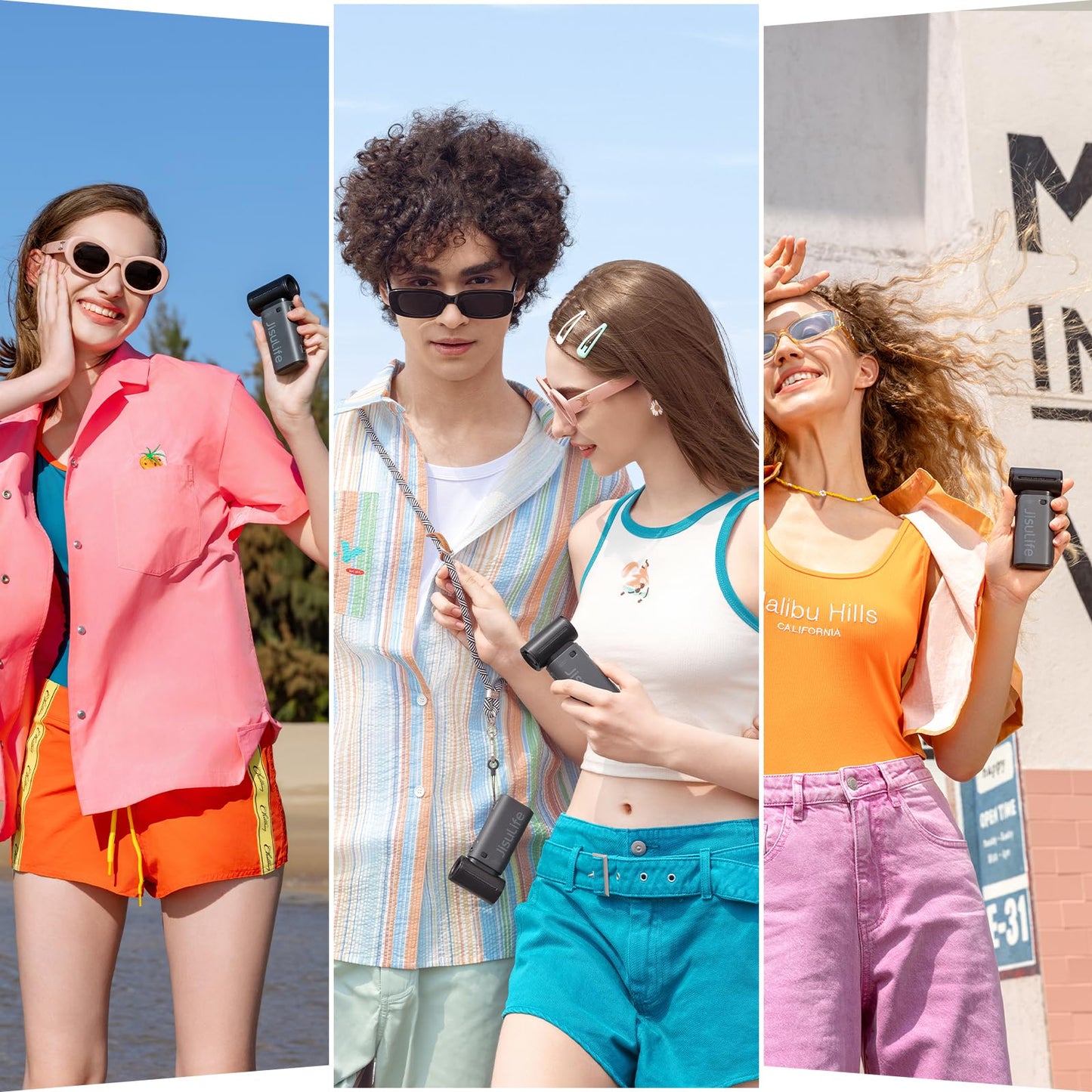 JISULIFE Portable Handheld Fan Life9, Turbo Power High Speed Air [18H Max Cooling Time], 5 Gear Wind, 5000mAh Rechargeable, Mini Pocket Design, Personal Fan for Travel Concerts Camping Makeup - Black