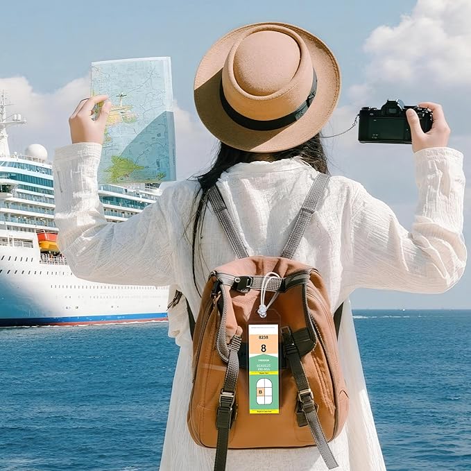 8 Pack Luggage Straps and Cruise Luggage Tags Set (4 Straps, 2 Wide, 2 Narrow Tags), Luggage Straps for Suitcases TSA Approved Suitcase Tags, Green