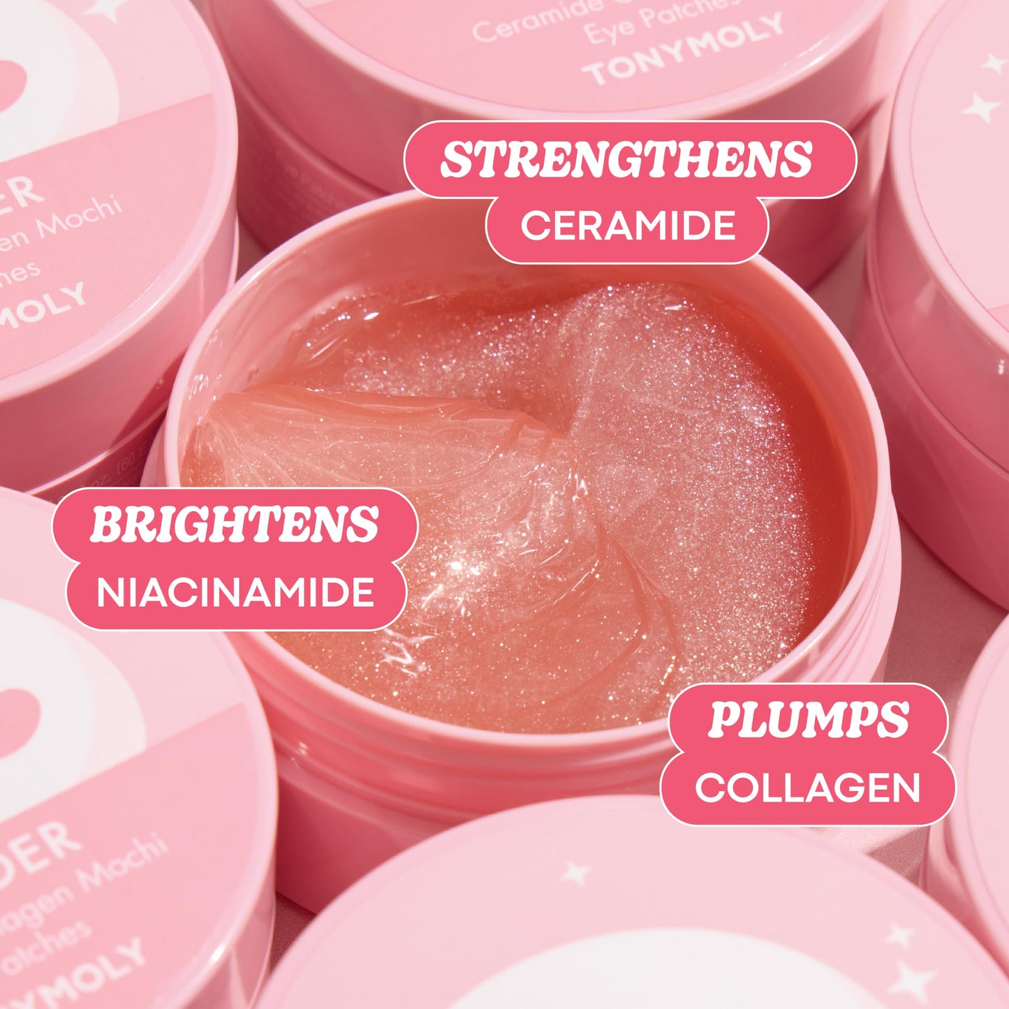 TONYMOLY Wonder Ceramide Mochi Essentials 4-Piece Skincare Set – Travel Toner, Cleanser, Cream & Eye Patches, Hydrating Korean Skincare Kit