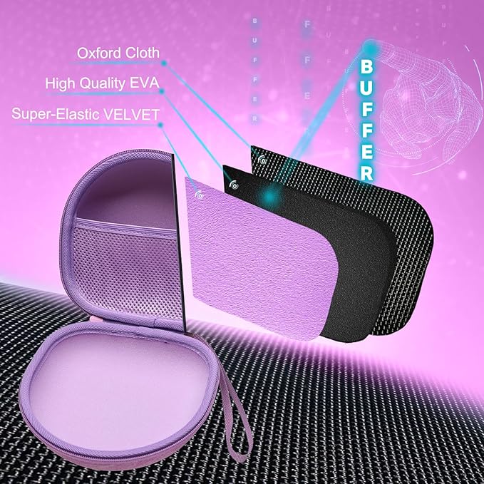 Kids Headphones Case Compatible with JoySpark/iClever BTH22 BTH12 HS19 / Candy Bila/MIDOLA MD-B01 / noot Products/EarFun/IMYB Foldable Kid Headphone for School, Purple (Case Only)