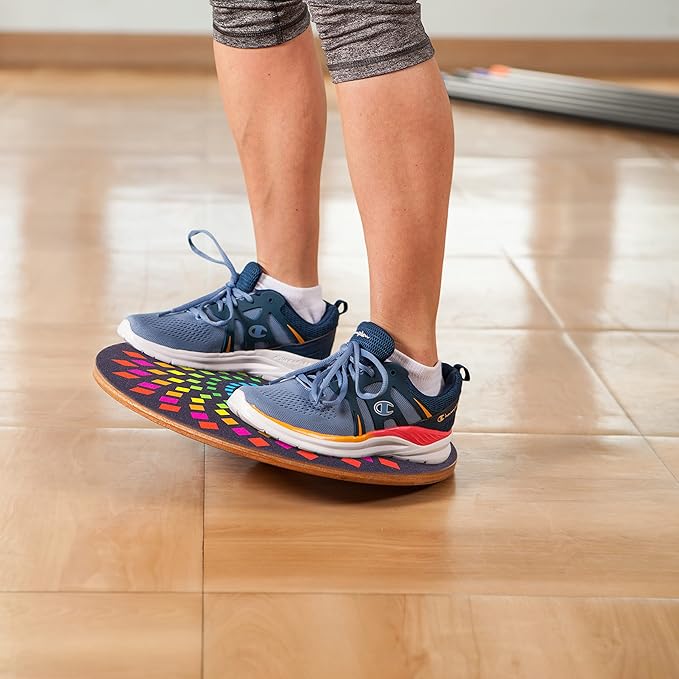 JFIT Balance Board, 15.4” – 360° Rotation, for Balance, Coordination, Posture - Large, Wooden Wobble Boards with 18° Tilting Angle for Workouts - Premium Core Trainer Equipment