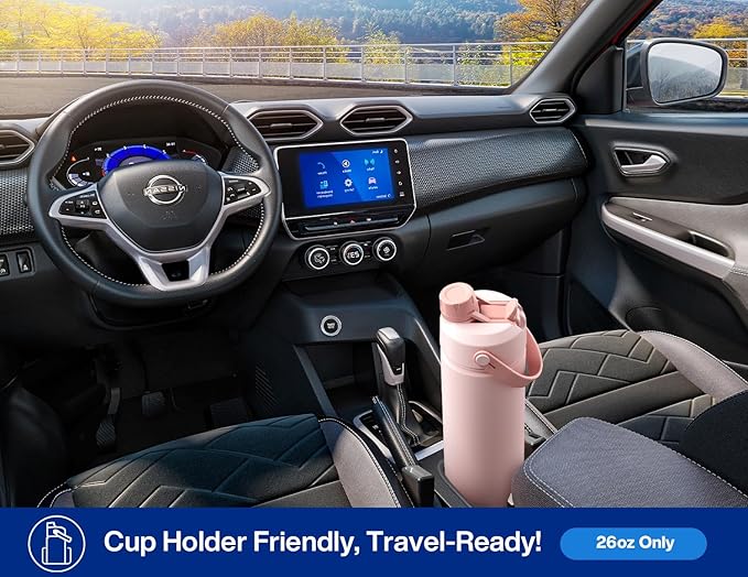 26 oz Insulated Water Bottle with 2-in-1 Straw and Spout Lid, Keep Cold 24H, Leak-Proof, Fits in Car Cup Holder, Stainless Steel Water Bottle for Sports, Trip, Gym, and School (Twilight Night)