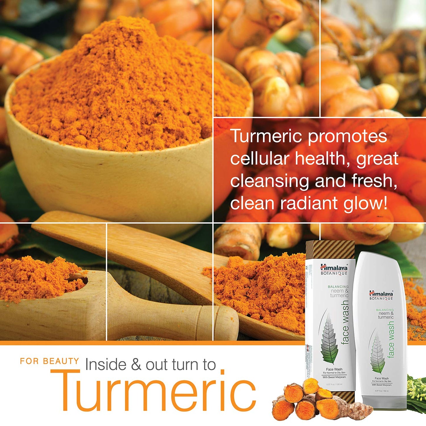 Himalaya Botanique Balancing Neem & Turmeric Face Wash, Dermatologically Tested, Vitamin E, Vegan, Cruelty Free, Paraben Free, SLS Free, 5.07 Fl Oz, 2 Pack