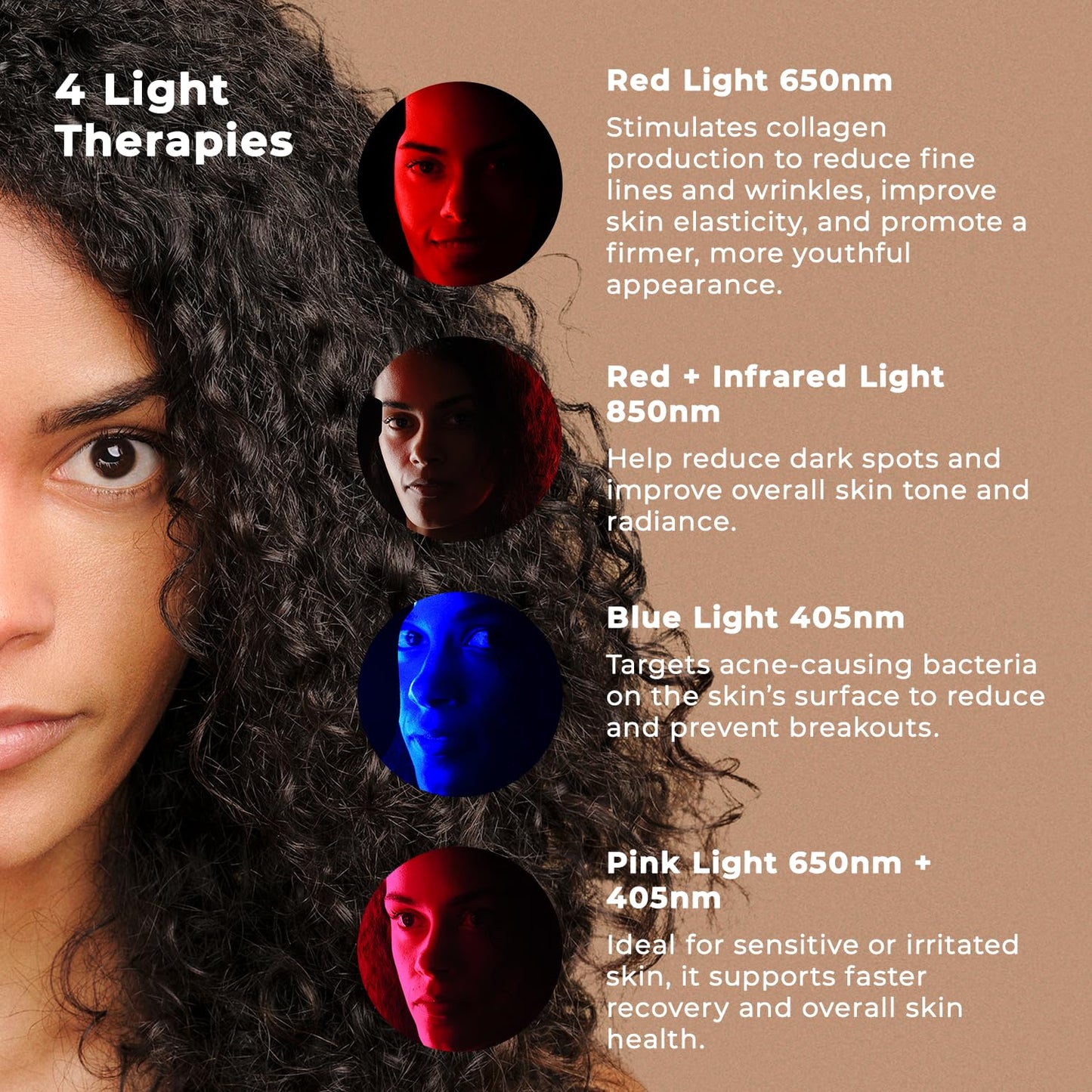 Capillus LED Red Light Therapy Mask for Face – Infrared Face Mask Light Therapy with Red, Blue & Pink LEDs – Skin Care Device for Glow, Firmness & Wrinkle Reduction – Lilac