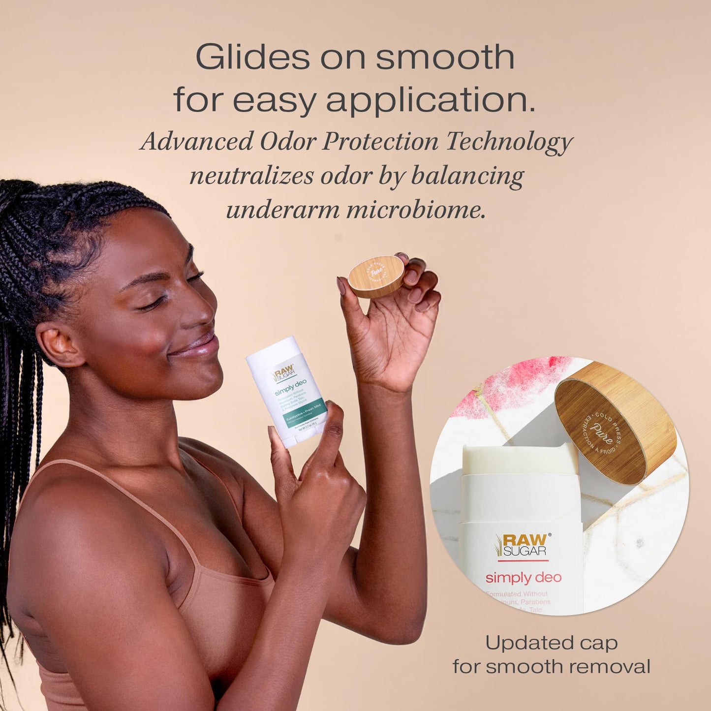 RAW SUGAR Aluminum Free Deodorant Stick, Simply Deo Variety Bundle (Pack of 3) Whole Body Deodorant for Women & Men, Clean Formulated without Baking Soda, Talc & Parabens, Variety Pack