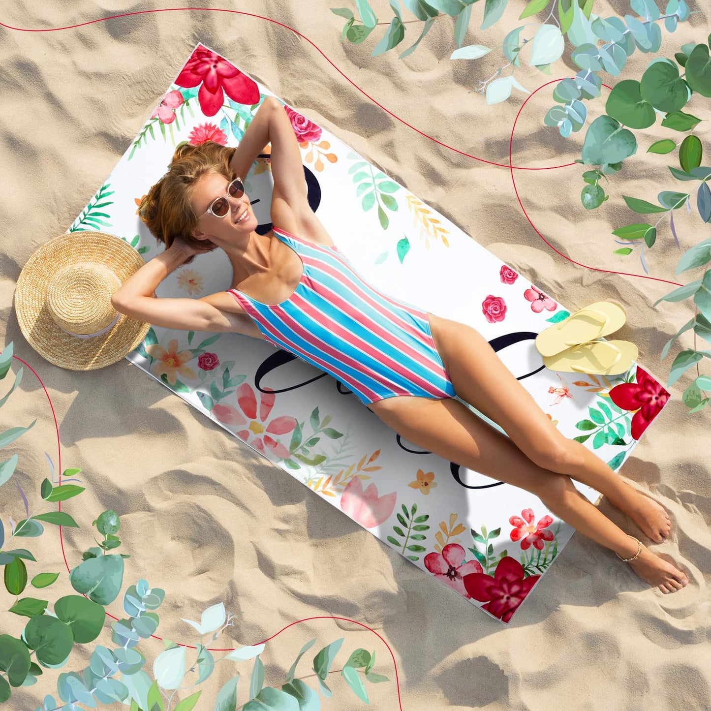 Mixweer 8 Pcs Bride Beach Towel Bridesmaids Beach Towel Set 60 x 30 Inch Bride Tribe Bridesmaid Gift for Wedding Honeymoon Bachelorette Engagement Party