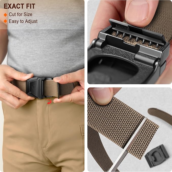 BULLIANT Men Belt 2 Pack,Nylon Web Holster Belt Stretch for Gift Men Outdoor Work Sports Hunting Hiking,Quick Release