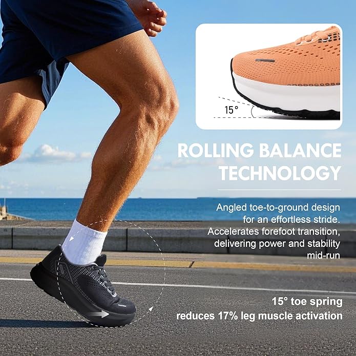 JACKSHIBO Wide Toe Box Shoes for Men Arch Support Shoes Wide Width Sneakers for Running Walking Athletic Tennis Orthopedic Plantar Fasciitis Workout with Thick Cushioned Zero Drop Sole