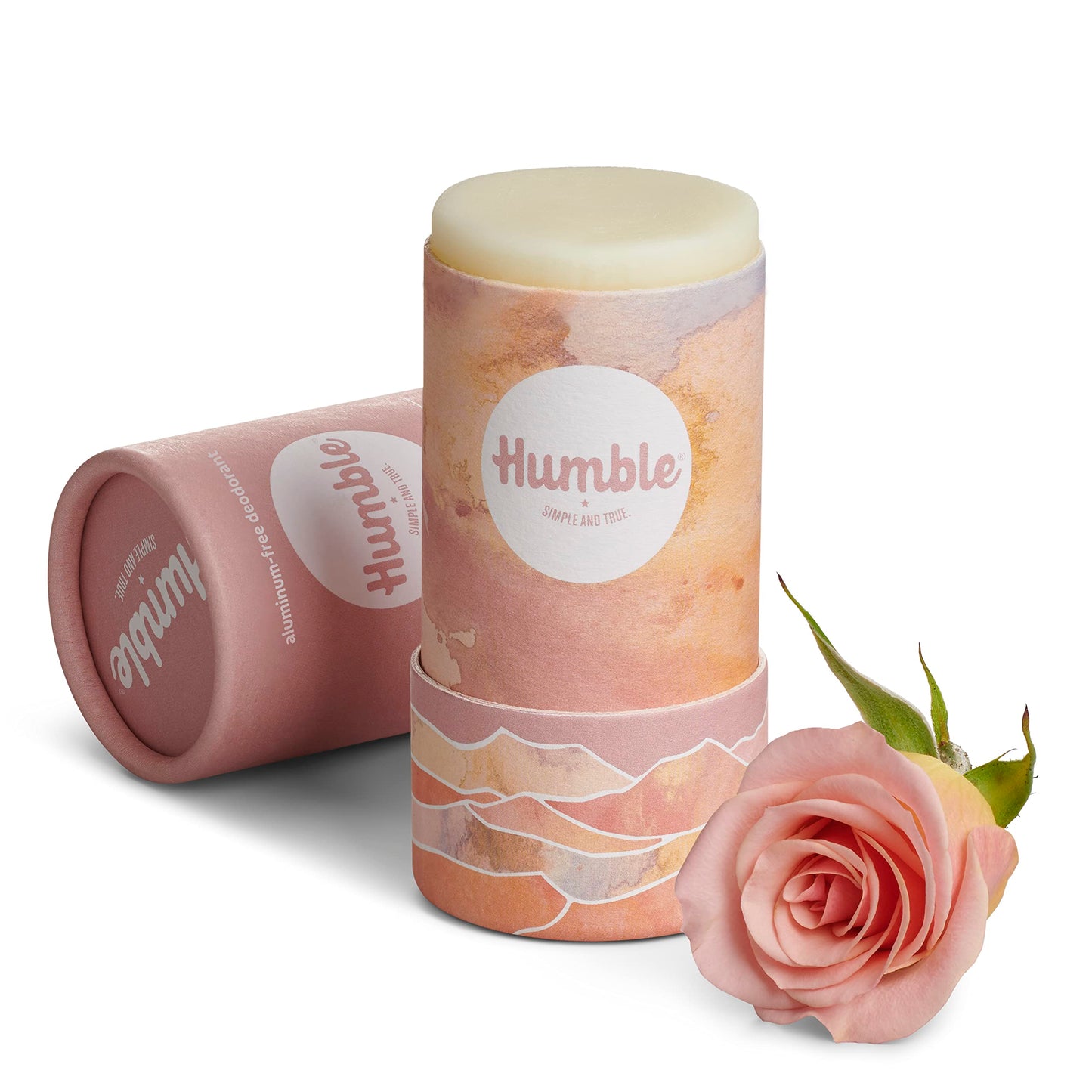 HUMBLE BRANDS Original Formula, Plastic-Free, Aluminum-free Deodorant Long Lasting Odor Control with Baking Soda and Essential Oils, Moroccan Rose
