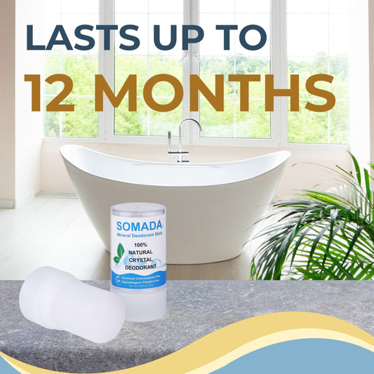 Crystal Deodorant Stick for Women and Men, 4.25 oz/120g - 100% Natural Alum Salt Stone Rock - Unscented Mineral Rock