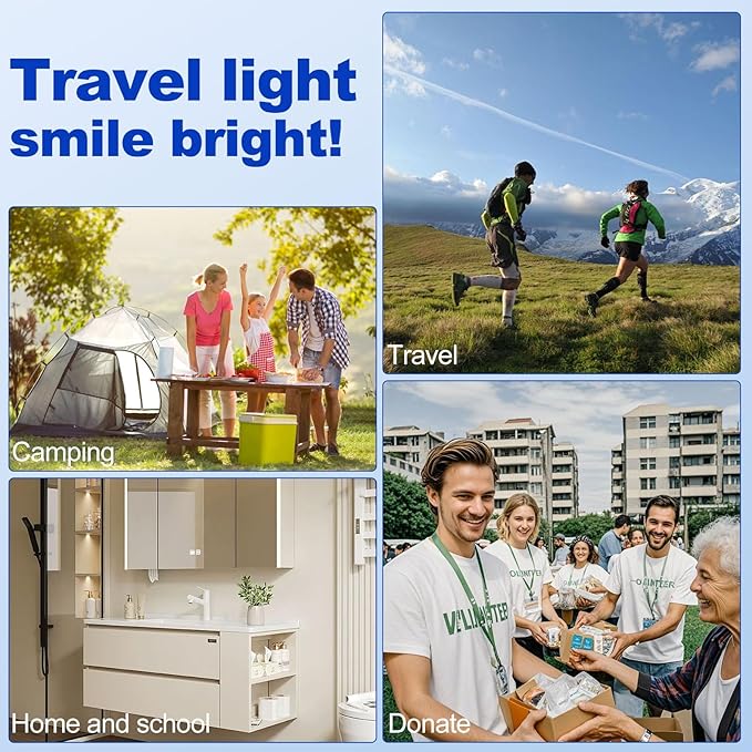 50pcs Disposable Toothbrushes with Toothpaste (5 Colors)