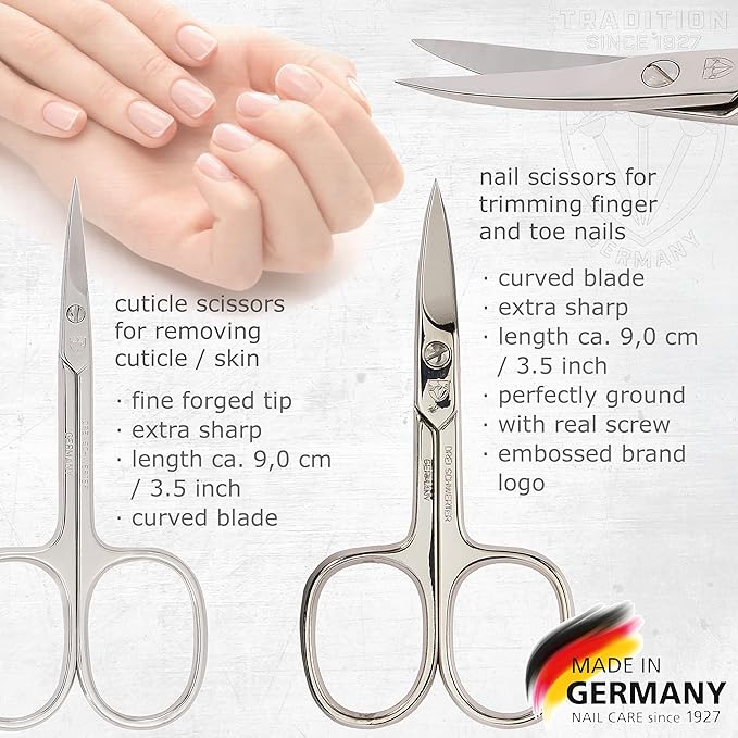 3 Swords Germany - brand quality 16 piece manicure pedicure grooming kit set for professional finger & toe nail care scissors clipper synthetic leather case in gift box, Made in Germany