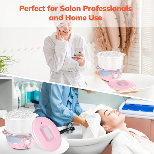 TASALON Pink Hot Towel Steamer for Facials, 5-Min Quick Heating Towel Warmer Machine, Portable Spa Salon Equipment with Aromatherapy for Massage