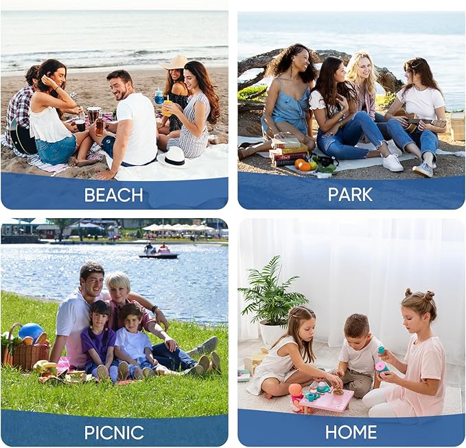 Beach Blanket Waterproof Sandproof Picnic Blankets 70” x 57” Camping Foldable Beach Mat Sand Free Large Portable Washable Play Mat Lightweight for Outdoor Park