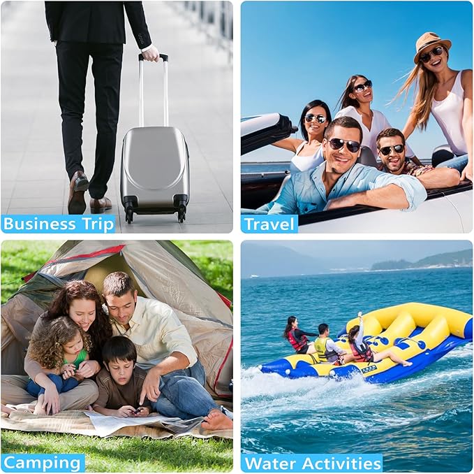 2PC Professional Vacuum Bags for Travel with 55W Super Power Electric Pump, Dobaly IP67 Reusable Vacuum Compression Bags for Suitcases and Backpack Space Saver Vacuum Bags Durable(2 Large+Pump)