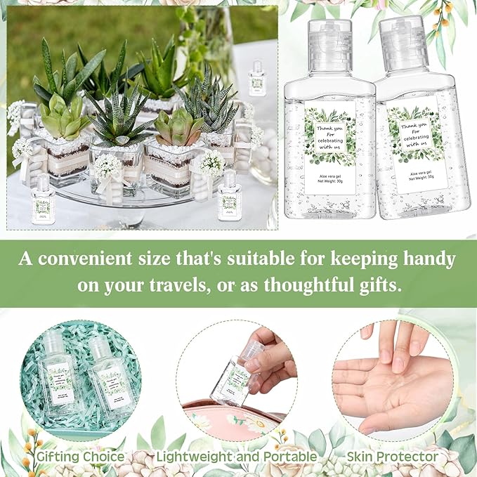 12 Pcs Mini Aloe Vera Gel Bulk for Christmas Wedding Party 1oz Soothing Moisture Aloe Gel Bulk Travel Size for Thank You Gifts Christmas Favors Wedding Party(Eucalyptus)