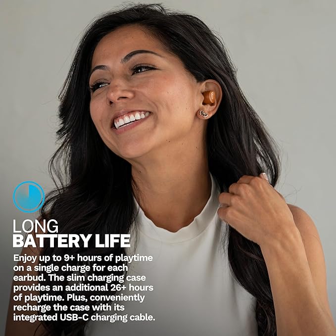 JLab Go Air Pop+ Tones True Wireless Earbuds, in Ear Headphones, Bluetooth Earphones, 35H Playtime Ear Buds, Bluetooth Earbuds with Microphone, USB-C Charging Case, Dual Connect, EQ3 Sound, (7572 W)