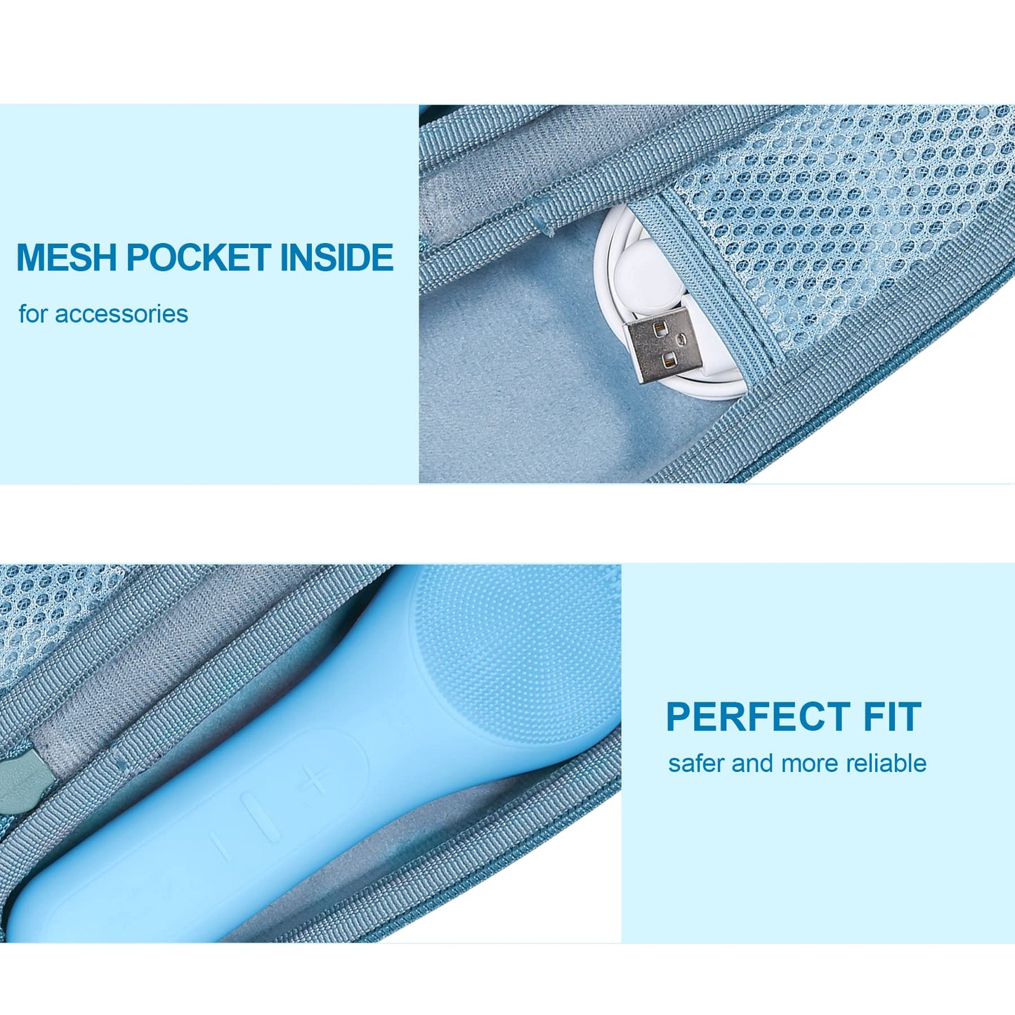 co2CREA Hard Carrying Case Compatible with NågraCoola CLIE 2 1 Sonic Facial Cleansing Brush (Mint)