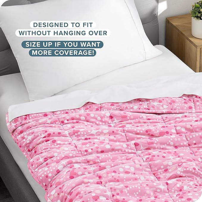 Bare Home Weighted Blanket Twin or Full Size 10lb (40" x 60") - Minky Fleece - Premium Heavy Blanket Nontoxic Glass Beads (Princess, 40"x60")