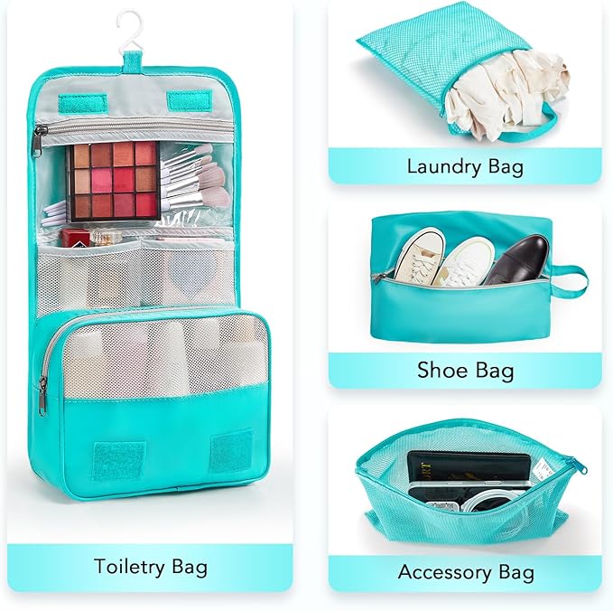 10 Set Compression Packing Cubes for Travel Essentials,Compressible Expandable Packing Cubes for Suitcase,OlarHike Luggage Organizer Bags for Travel,Handy Helper for Organizing Clothes(Blue Green)