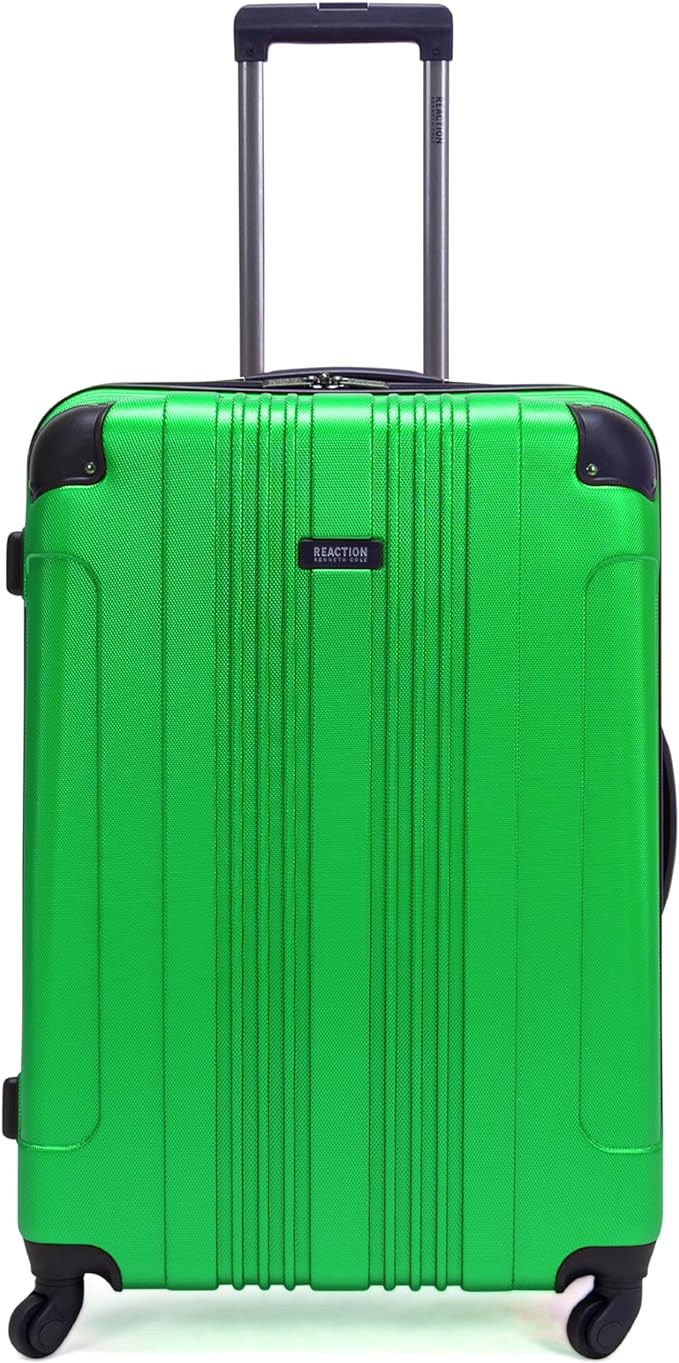 Kenneth Cole REACTION Out of Bounds Lightweight Hardshell 4-Wheel Spinner Luggage, Kelly Green, 28-Inch Checked