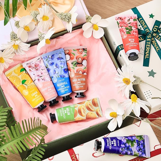 7 Pack Hand Cream Gifts Set for Women,Hand Lotion for Birthday Gifts for Women Teengirls, Bridesmaid Gifts,Thank You Gifts,Mini Moisturizing Hand Lotion Travel Size in Bulk for Dry Cracked Hands