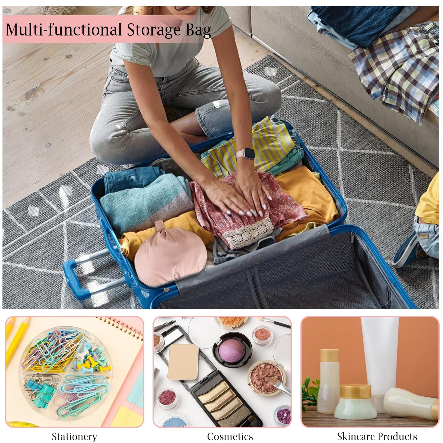 Travel Underwear Packing Cube for Women – Portable Luggage Organizer, Multi-Compartment Storage Bag for Clothes, Bras, and Accessories, Ideal for Suitcases and Carry-Ons