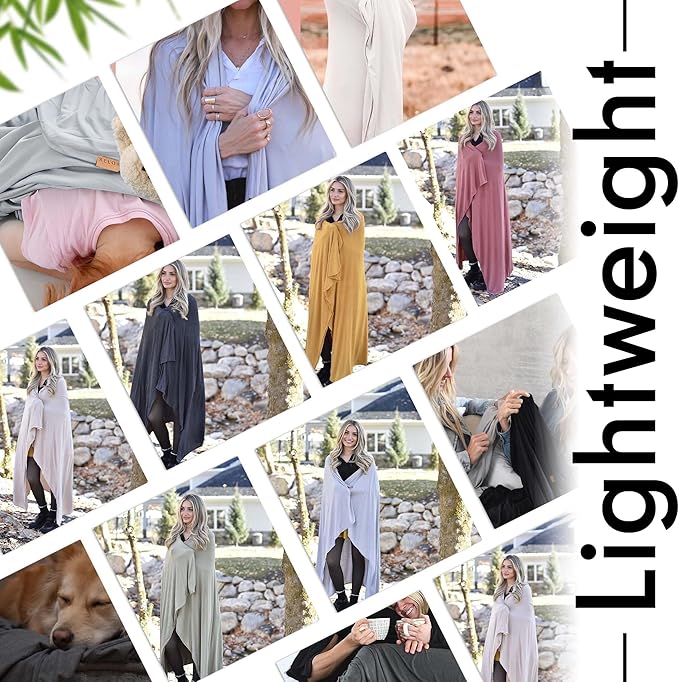 K E L O R Luxury Cooling Travel Blanket - Stretchy, Lightweight Soft & Breathable Shawl Wraps for Women