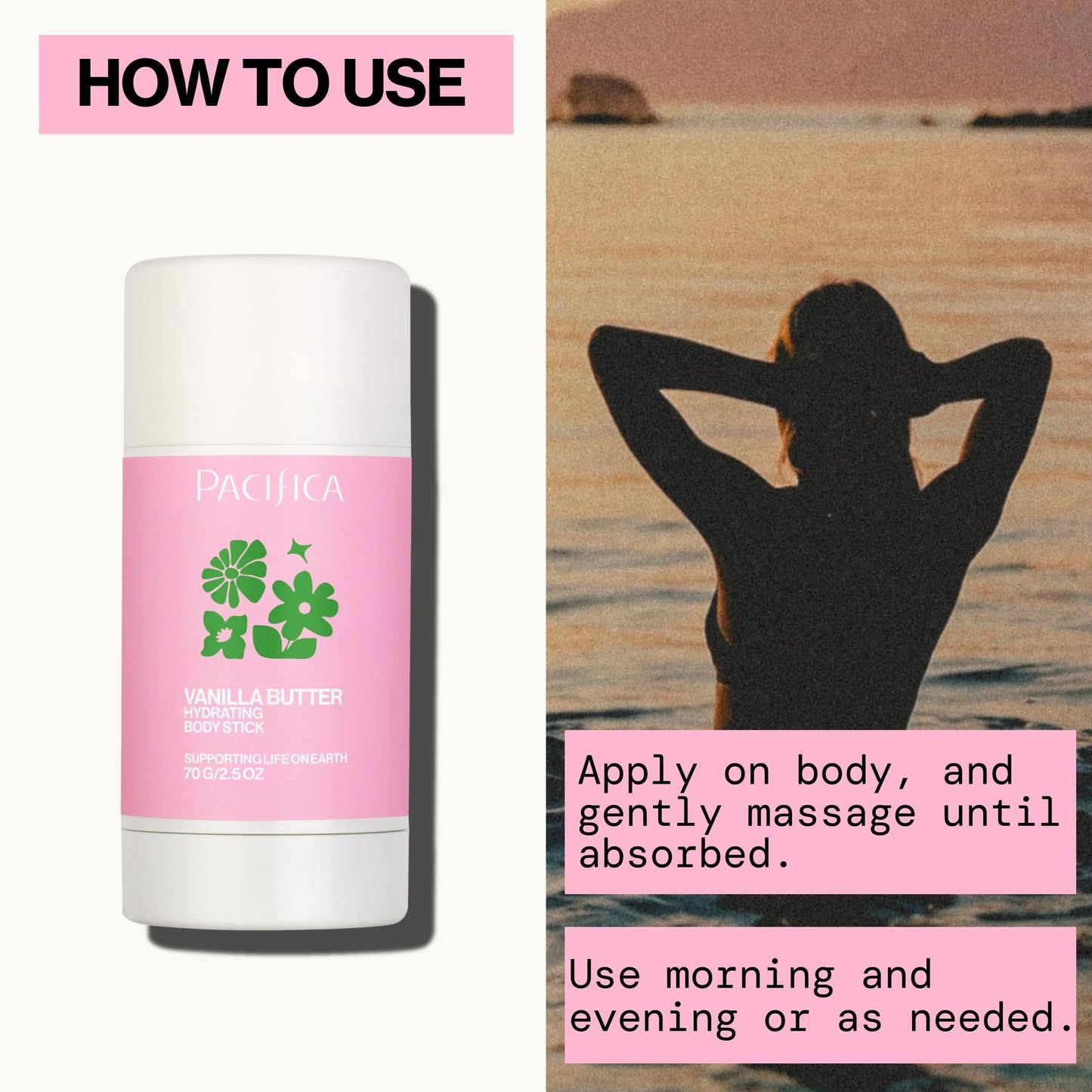 Pacifica Vanilla Butter Moisturizing Balm Stick – Solid Body Lotion for Instant Dry Skin Relief Moisture Balm, Shea Butter & Vanilla Formula Vegan & Cruelty-Free Clean Skincare 2.5 oz