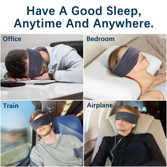 Sysrion Sleep Eye Mask - Ultra Soft Comfortable Sleeping Mask for for Home Sleep Travel Shift Work, Nose Pad Designed Light Blocking Eye Blinder, Fully Adjustable Strap and Skin Friendly