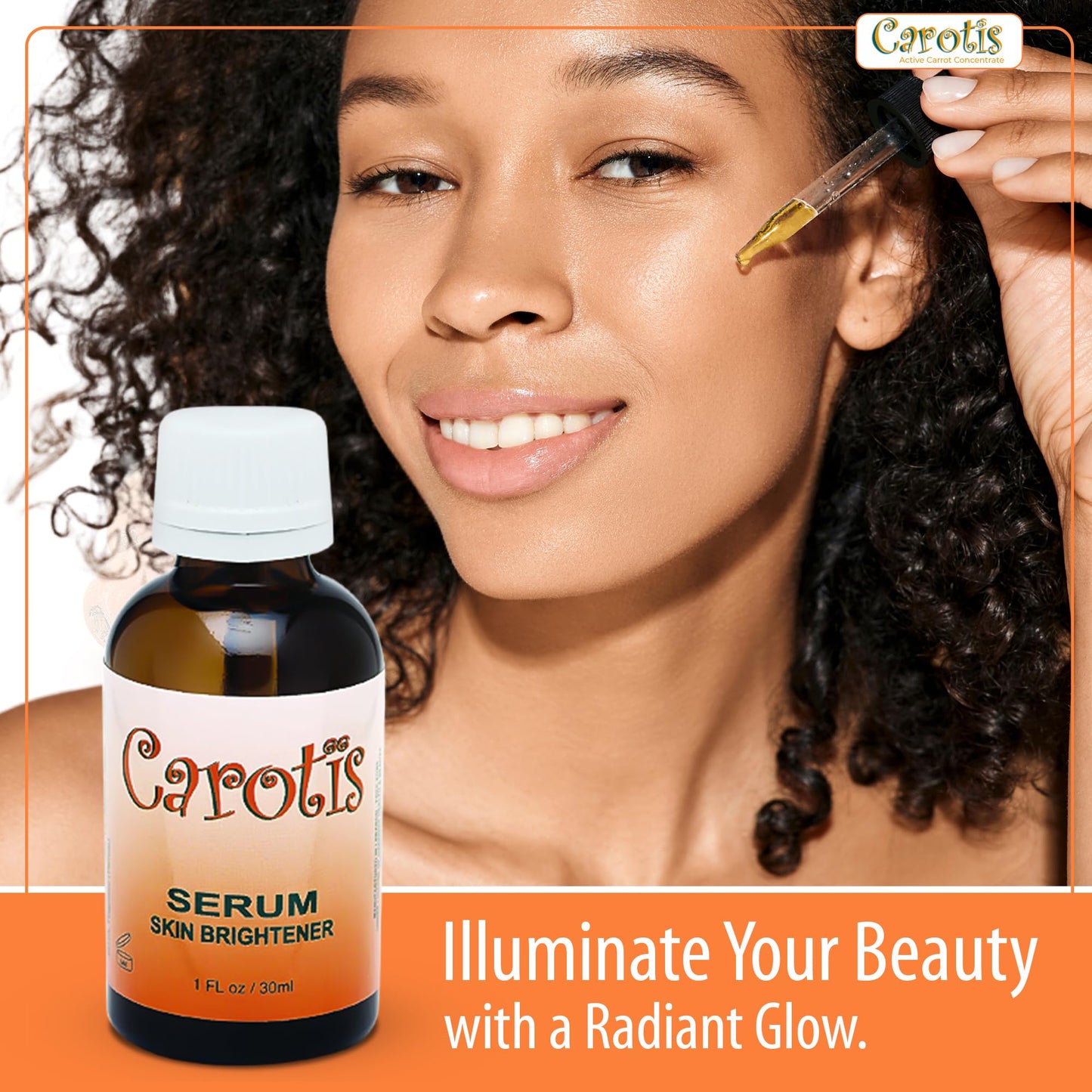 CAROTÏS Brightening Serum 1oz - Formulated to Fade Brown Spots, with Alpha Arbutin Complex and Beta Carotene