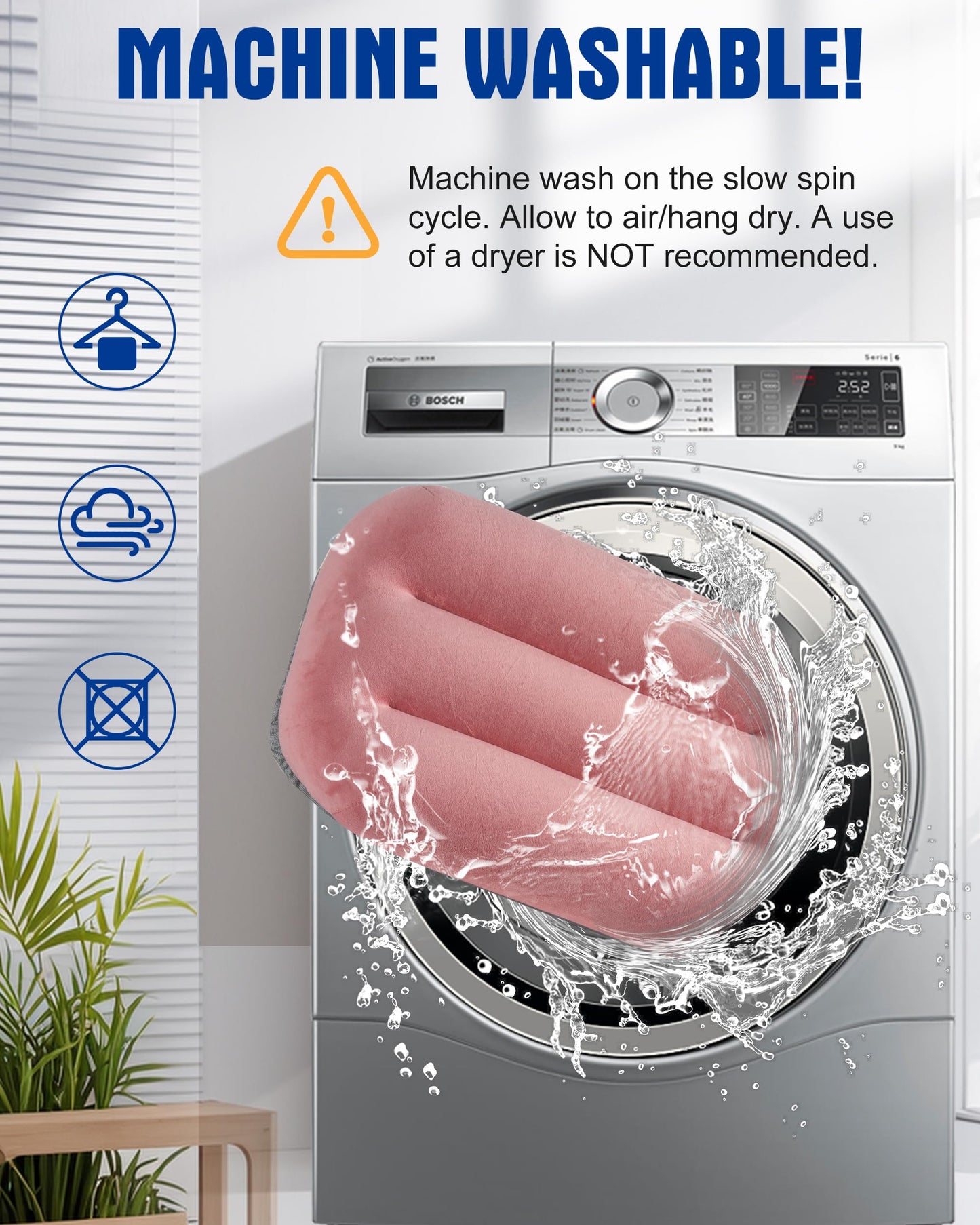 Kampair Ultralight Inflatable Camping Pillow for Sleeping – Soft Velvet Cover, Compact & Portable, Ergonomic Neck Support, Machine Washable Air Pillow, Perfect for Travel, Hiking, Backpacking – Pink